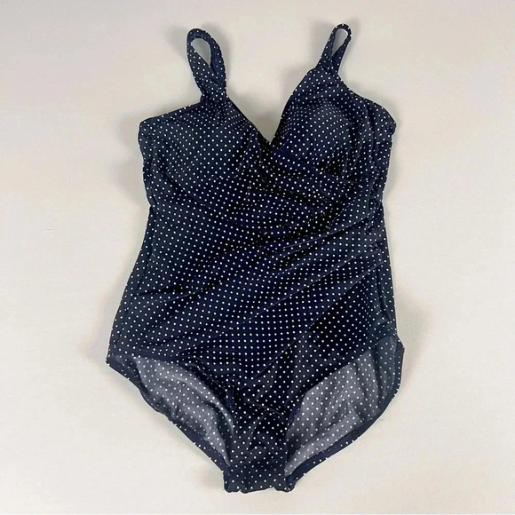 NWOT Miraclesuit Pin Point Oceanus One Piece Swimsuit - Picture 2 of 6